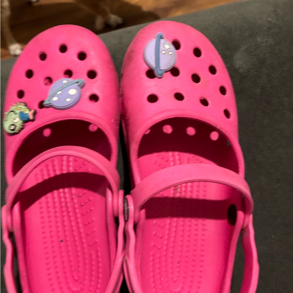 Pink Mary Jane’s crocs size 6 women’s